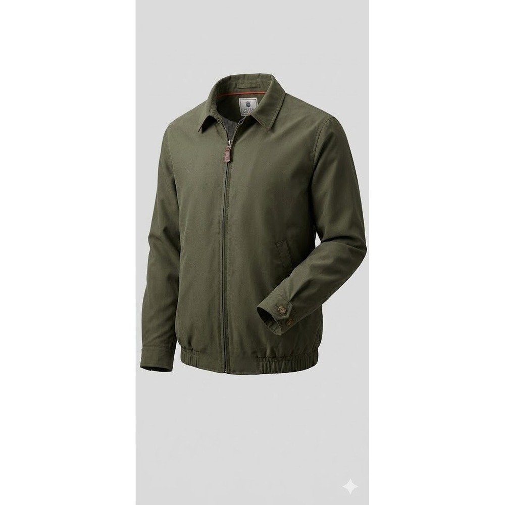 Peter Millar Golf Jacket Mens XL Green Full Zip Microfiber Windbreaker